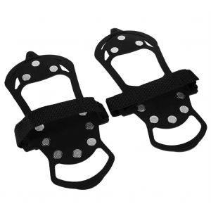 1 Paire De Crampons Noirs 10 Dents En Forme De Gousse Antid&eacute;rapante En Forme De Gousse - Neuf