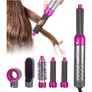 Brosse Soufflante,5 en 1 SèChe-Cheveux Brosse à Air Chaud Styler,Brosse-Sèche-Cheveux & Volumateur pour Friser, Lisser et Coiffer Les Cheveux - Neuf