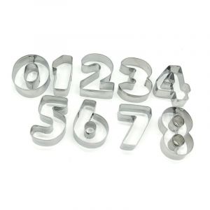 Pc Nombre L'emporte-Pièce De Set En Acier Inoxydable Cookie Moules, Y Compris Les Numéros De 0 À 9 - Formes Parfaites Pour La Cuisson Des Biscuits, De Décoration De Gâteaux, Glaçage Fondant - Neuf