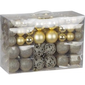 Golden Xmas Ornements 100PCS Incassable Boules de No&euml;l pour les D&eacute;corations de l'Arbre - Neuf