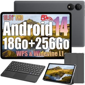 Oscal Pad 80 WiFi Tablette Tactile 10.51" FHD Android 14 2.4G+5G WiFi 5, RAM 18 Go ROM 256 Go-SD 1 To 8200mAh Gris Avec Clavier K1 - Neuf