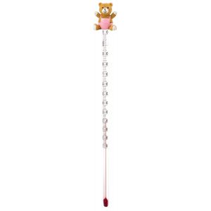 Analogue Glass Thermometer For Baby Bottle,Pink Bear Plastic - Neuf
