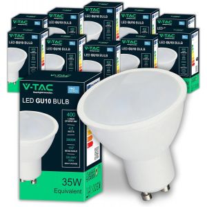 10x Ampoules Led Gu10-4,5w (&Eacute;quivalent 35w) - 400 Lumen - Spot Led Gu10 Pour Une Efficacit&eacute; Maximale Et Une &Eacute;conomie D'&eacute;nergie - Blanc Froid 6500k - Neuf