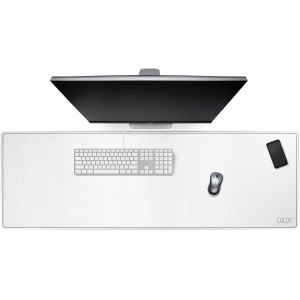 120x40 cm Tapis de Bureau en Cuir PU, Grand Clavier Tapis de Souris, Buvards de Bureau pour le Jeu, L'écriture, le Travail, Imperméable Sous-Mains de Bureau (Blanc) - Neuf