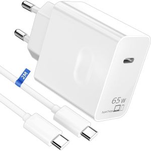 CMWX-65W GAN Chargeur Rapide USB C Chargeur pour MacBook Pro/Air 13-15 Pouces 2018-2024, M1 M2 M3 Laptop Power Adapter, Compatible avec iPad Pro/Air, Huawei, Lenovo, HP, Samsung, Dell, avec Type-C Câ - Neuf