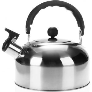 Kalanka-Com-Four&reg; Bouilloire 1,5 L - Bouilloire De Camping En Acier Inoxydable - Bouilloire Sifflante Pour Eau Bouillante - Bouilloire R&eacute;tro (1 Pi&egrave;ce - 1,5 Litre) - Neuf