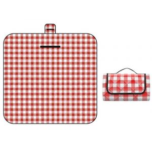 Tapis De Pique-Nique Pliable 200 X 200 Cm, Imperm&eacute;able, Couverture De Plage Et De Camping, Rouge - Neuf