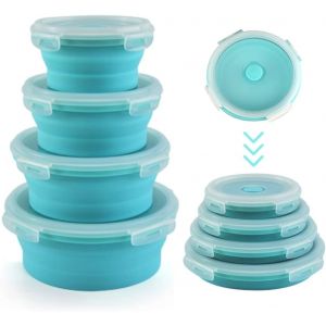 Sjzg-R&eacute;cipients De Stockage Alimentaires Pliables, Bols Pliables Avec Couvercles Pour Le Camping Et La Cuisine, Accessoires Pour Le Rangement Int&eacute;rieur Et L'organisation Des Essentiels Du - Neuf