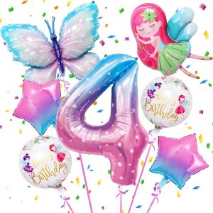 ChicSlick-Ballon Papillon Anniversaire 4 Ans, Ballon Papillon Anniversaire Fille 4 Ans, Ballon Papillon, Kit Ballon Anniversaire Papillon, Décoration Danniversaire Rose[X1981] - Neuf