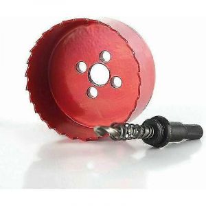 Scie cloche de 110 mm,scie cloche M42 HSS,coupe-trou de 110 mm,scie cloche HSS bimétallique avec tige hexagonale et foret pour métal,fer,aluminium,bois,cloisons sèches,plas - Neuf
