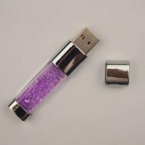 KALPZ-Cl&eacute; Usb Cristal Led Lumi&egrave;res Carte M&eacute;moire Cl&eacute; Usb 32Gb Cl&eacute; Usb 64Gb U Disque 4G 8G 16G Cle Usb Cadeau,Purple,16 Go - Neuf