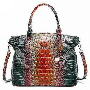Les femmes de Gros Sacs &agrave; main Vegan en Cuir Motif Crocodile Sac &agrave; Bandouli&egrave;re avec Poign&eacute;e Sup&eacute;rieure 13-bleu Paon - Neuf