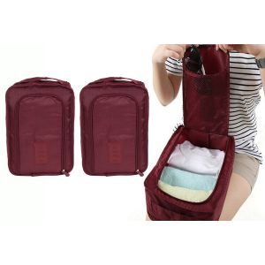 Lot De 2 Sacs De Rangement Portables Et R&eacute;sistants &Agrave; L'eau Pour Chaussures, Id&eacute;aux Pour Les Voyages. - Neuf
