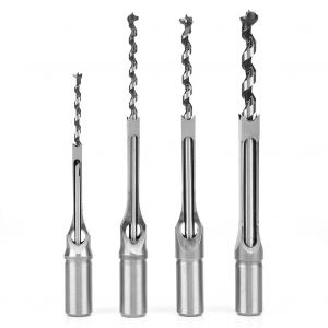 Scie cloche carree, foret helicoidal, ciseau a mortaiser, outil de travail du bois (4 pieces) - Neuf