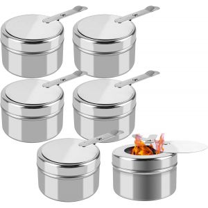 Jexnovashop-6 Pi&egrave;ces R&eacute;cipients &Agrave; P&acirc;te Combustible, Br&ucirc;leur &Agrave; Fondue, Br&ucirc;leur &Agrave; Alcool, Br&ucirc;leur D'alcool Pour Fondue, Pour Chauffe-Plats &Agrave; Fondue Ou Plat De Cuisson, Camping, Caf&eacute;, Boissons Chaudes - Neuf