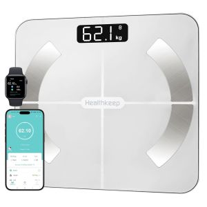 P&egrave;se Personne Num&eacute;riques, Balance Connect&eacute;e Bluetooth Imp&eacute;dancem&egrave;tre Avec 13 Donn&eacute;es Corporelles (Bmi/Graisse Corporelle/Masse Osseuse/Bmr/Muscle/Eau) Pour App Max 180Kg - Neuf