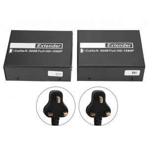 Cable d'extension HDMI HD 1080P 100-240 V, 1 paire de 50 m, vers emetteur reseau (prise britannique) - Neuf
