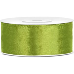 Ruban Vert Clair En Tissu Double Satin Épaisseur 25 Mm, Rouleau Bobine De 25 M Pour Emballage De Cadeaux, Bouquets De Fleurs, Boîtes À Dragées, Bricolage, Couture, Anniversaire, Mariage - Neuf