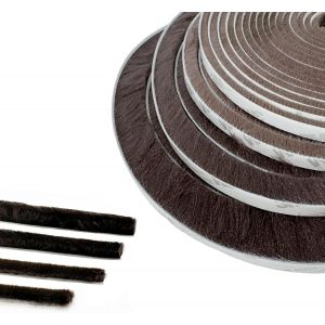 Joint Brosse Porte,5 M(L)X9 Mm(B)X23 Mm(D),Brun,Joint Fenetrepour Lsolation Phonique Porte,Joint Brosse Adhesif,Joint Brosse Porte Coulissante,Joint Brosse Moustiquaire - Neuf