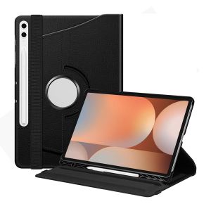 Coque rotatif en simili cuir compatible pour Samsung Galaxy Tab S10+ Plus 12.4"" SM-X820 SM-X826 - Noir - Visiodirect - - Neuf