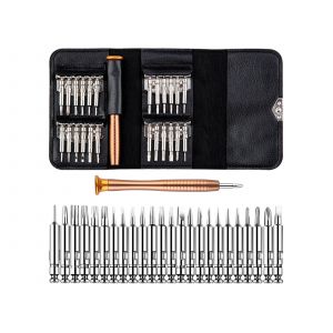 Jeu de tournevis magn&eacute;tiques de pr&eacute;cision 25 en 1 pour l'&eacute;lectronique et les r&eacute;parations - Neuf