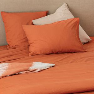 Taie D'oreiller En Coton Lav&eacute; - Neuf