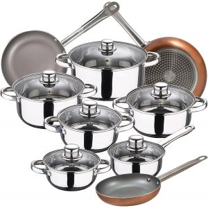 Checarzhn--No1-Cassel Batterie De Cuisine 12 Pièces Et 3 Poêles À Frire Optimum Plus - Neuf