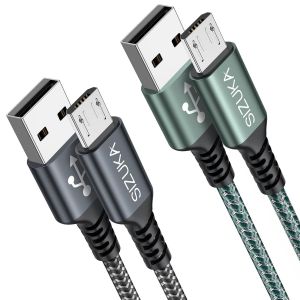 C&acirc;ble Micro Usb [2M/Lot De 2] Chargeur Micro Usb, Nylon Tress&eacute; 3A Chargeur Rapide Micro Usb Compatible Pour Android, Samsung S7 S6 Edge J3 J5 J7,Redmi Note 5 6 Pro, Wiko, Huawei, Kindle,Lg - Neuf