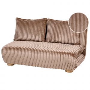 Canapé-lit 2 places ABISKO Fourrure synthétique Marron clair - Neuf