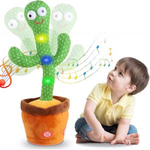 Cactus lumineux électronique en peluche avec 120 chansons en anglais pour bébés garçons et filles. Jouet intelligent qui danse et parle. - Neuf