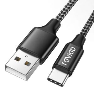 Câble USB C 1M,Cable USB Type C Charge Rapide 3A en nylon Câble Type C pour Samsung Galaxy S21 S20 S8 S9 S10 A50 A51 A20e,Huawei P40 P30 P20,Redmi Note 10,OnePlus,Google Pixel - Noir - Neuf
