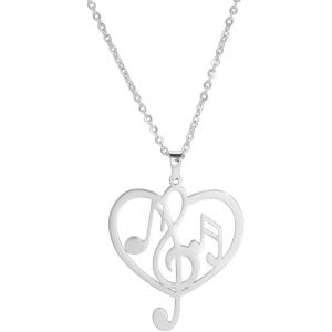 Kal-Inspiration Amour Note De Musique Pendentif Collier Score De Musique Nombre &Eacute;l&eacute;ments Choker Coeur Amateurs De Musique Gymnastique Danse Musicien Professeur Camarades De Classe Bijoux Cadeau - Neuf