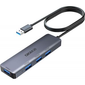 NAERYUT-Hub Usb 3.2 10 Gbps,Adaptateur Usb 3.2 Gen2 Avec 4 Ports Usb A 3.2,R&eacute;partiteur Multiport En Aluminium Avec C&acirc;ble De 100 Cm Pour Mac Mini,Imac,Ordinateur Portable,Bureau,Etc - Neuf