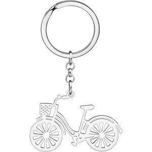 Kal-Porte-Cl&eacute;s V&eacute;lo En Acier Inoxydable Bijoux Pour Femmes Filles Charms Cadeaux Portefeuille Porte-Cl&eacute;s Anneaux - Neuf