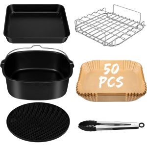 Air Fryer Accessories Only for 5.5L, Oil Free Fryer Accessories Electric Square, Air Fryer Accessories - Neuf