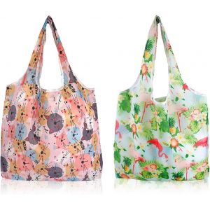 SJZG-2 Pi&egrave;ces Grand Sac &Agrave; Provisions Pliable, Sac De Courses Pliable R&eacute;utilisable, S&eacute;chage Rapide, R&eacute;sistant &Agrave; La D&eacute;chirure, Sac Shopping, Sac Cabas Courses, Sachet &Agrave; Main Pour Achats (46X60Cm) - Neuf