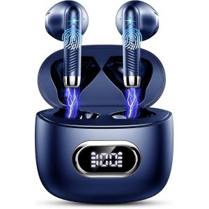 KAL-Ecouteurs Bluetooth Sans Fil, 2024 Écouteurs Bluetooth 5.3 Avec 4 Enc Réduction De Bruit Mic 42H Écouteurs Sans Fil Hifi Stéréo Basses Oreillette Bluetooth Écran Led Casque Bluetooth Sport Ip7 Et - Neuf