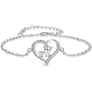 Bracelet Réglable En Argent Sterling 925 Avec Pingouin Et Éléphant, Argent Sterling - Neuf