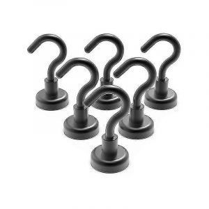 Pack de crochet magnétique super fort avec crochet de réfrigérateur,crochet de croisière lourd pour le plafond,petit crochet magnétique pour fourgonnette,mur (noir,lot de 6)-Bon - Neuf