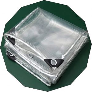 Bâche imperméable transparente avec ?illets renforcés,couverture végétale,feuille de bâche industrielle,bâche anti-âge transparente pliable,0,8 x 1,5 m - Neuf