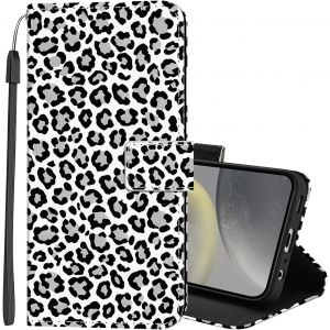 ELVORIX-Coque pour Samsung Galaxy A16 5G Color&eacute; Motif Etui Portefeuille Protection Housse en PU Cuir &agrave; Rabat Flip Case Antichoc Cover avec Porte Carte Coque pour Galaxy A16 4G - L&eacute;opard - Neuf