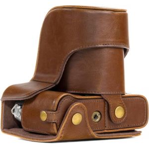 Checarzhn--No1-Mg577 Ever Ready - Étui De Protection En Cuir Avec Bandoulière Pour X-T30, X-T20 (16-50mm / 18-55mm Lenses), X-T10 - Marron Foncé - Neuf
