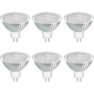 Ampoule Gu5.3 Led 12v 3w Blanc Chaud 3000k 300lm, Ø50mm Mr16, 120 Degrés, Équivalent Gu5.3 20w Halogen, Ac/Dc 12v Spot Led Gu5.3 Pour Cuisine Armoire, Non-Dimmable, Lot De 6[Amp740558] - Neuf