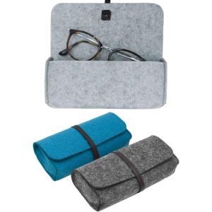 Loc-Lot De 3 : Étui À Lunette Souple En Feutre-100% Recyclé-17x3,5x8 Étui Lunettes Pochette Lunette De Soleil-Range Lunette Boite Lunette Pochette Lunettes Étuis À Lunettes Femme Homme - Neuf