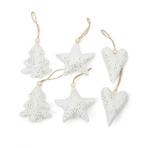 No&euml;l D'or Tissu De Velours Pendentifs 6 Pcs Coeur D'amour Star Arbre De No&euml;l En Forme Pour L'arbre De No&euml;l De La Maison Du Festival De D&eacute;coration De Partie Suspendus Ornement - Neuf