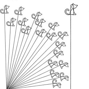 Lot de 20 porte-cartes en forme de fleur dor&eacute;e,motif chat noir - Neuf