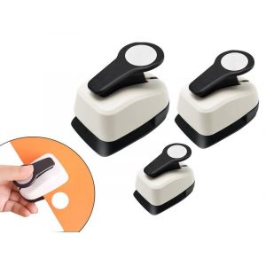 Lot De 3 Perforatrices Circulaires Pour Loisirs Cr&eacute;atifs Et Scrapbooking - Tailles : 0,9 Cm, 1,6 Cm Et 2,5 Cm - Neuf