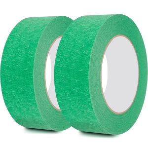 Peinture Masquage 30mm X 50m,2 Rouleaux Ruban De Masquage Premium Protection Peinture Pour Masquage De Peinture,D&eacute;coration,R&eacute;alisation D'affiches,Inscriptible,Verte - Neuf