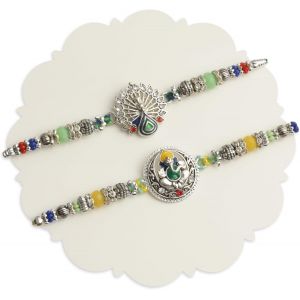 Kal-Lot De 2 Rakhi Pour Brother | Carte De V?ux | Roli Chawal Tika - Bracelet Raksha Bandhan Rakhi Pour Fr&egrave;re Rakhi Pour Bhaiya | Fil Rakhi | Cadeaux Rakhi Pour Fr&egrave;re, 13 Inch Approx., Soie - Neuf