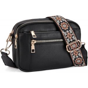 Sacs &Agrave; Bandouli&egrave;re Pour Femme Avec 3 Compartiments Zipp&eacute;s, Petits Sacs &Agrave; Bandouli&egrave;re Avec Large Sangle R&eacute;glable - Neuf